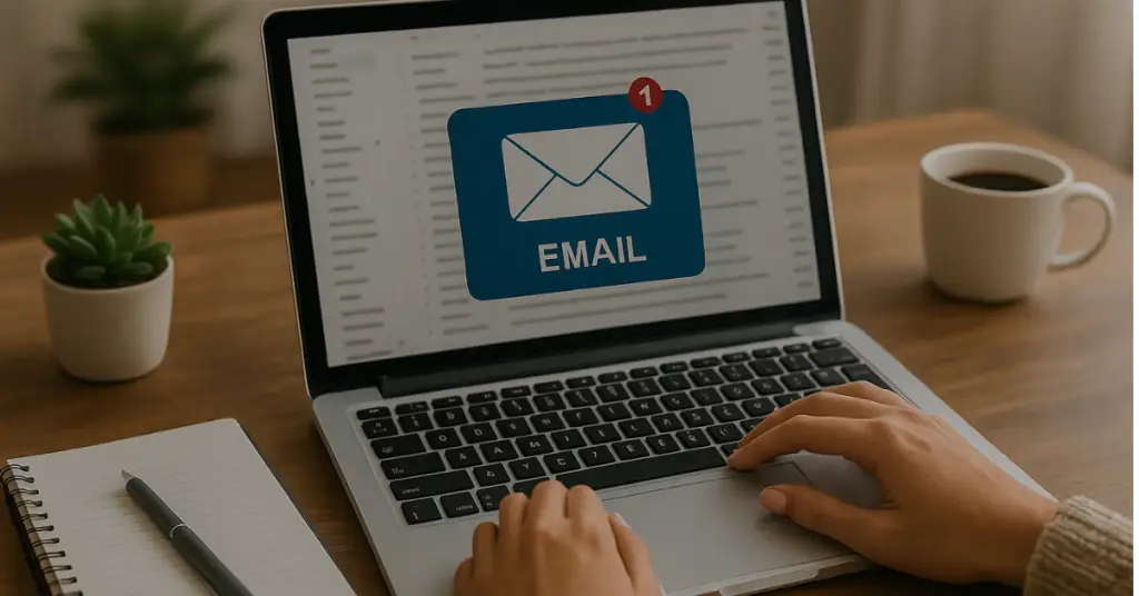 a person typing on a laptop