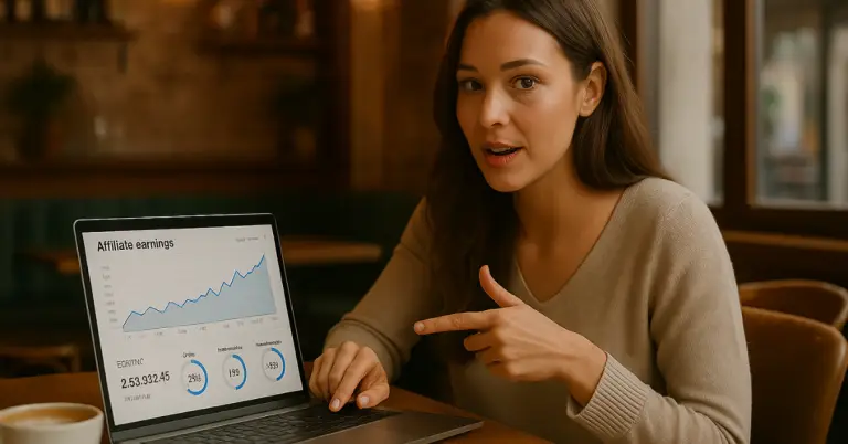 a woman pointing at a laptop