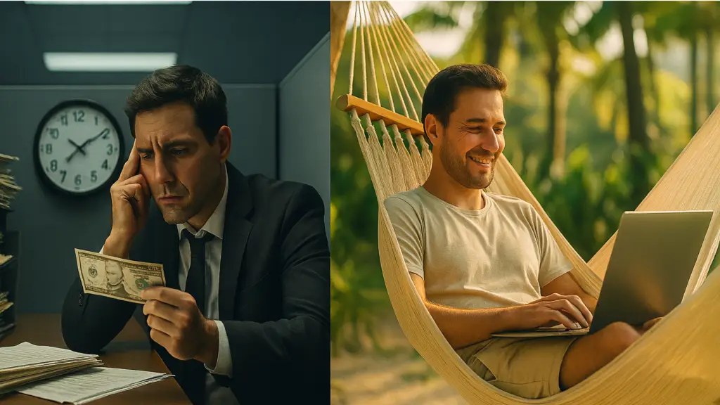 man looking a $10 bill