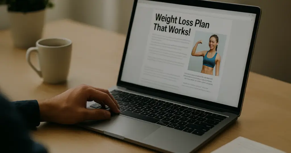 man looking at a native ad